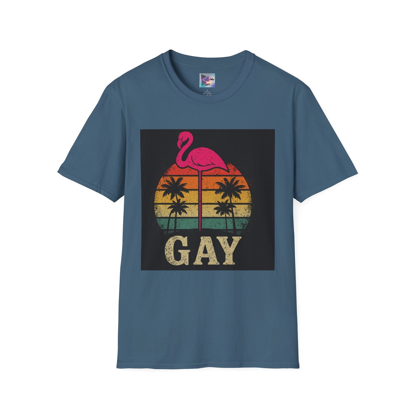 Retro Gay Flamingo T-Shirt, Unisex Pride Tee, LGBTQ+ Fashion, Summer Vibes Shirt, Perfect for Beach Parties and Pride Events