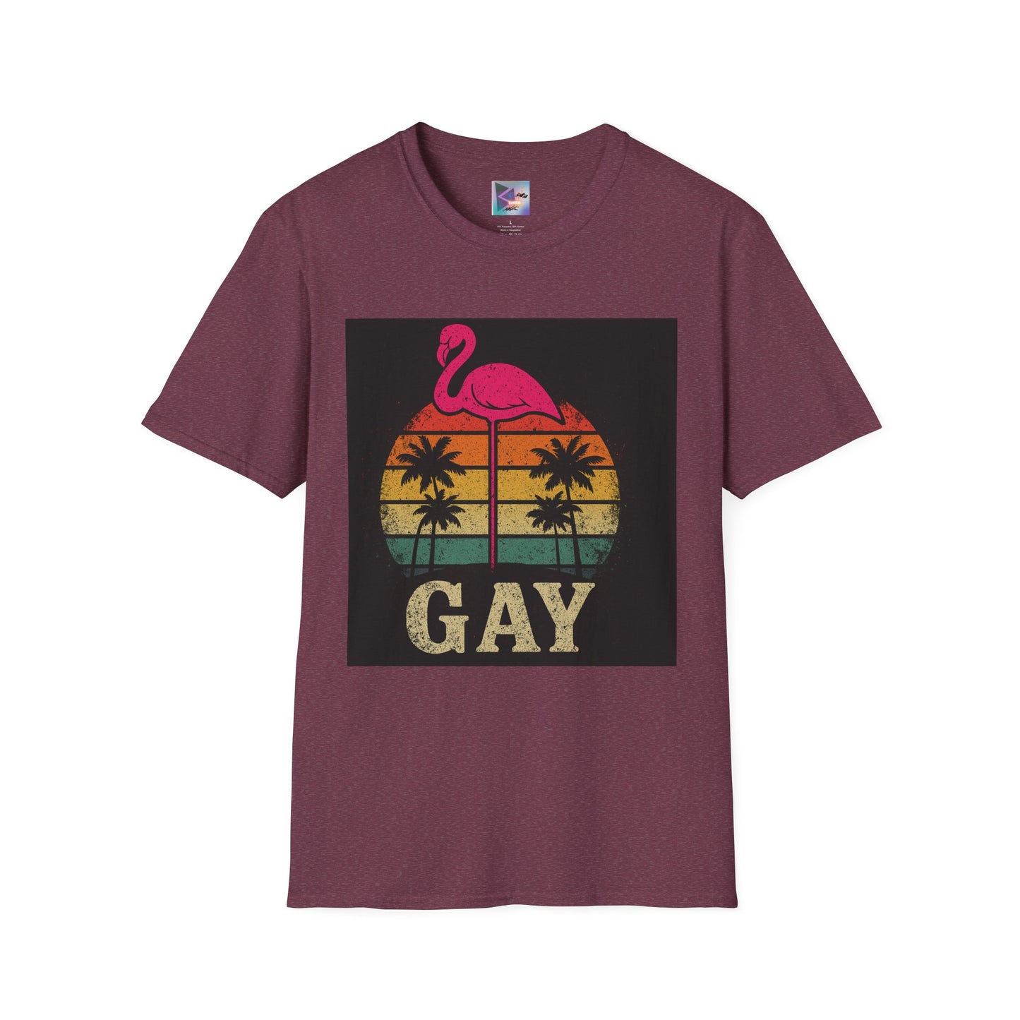 Retro Gay Flamingo T-Shirt, Unisex Pride Tee, LGBTQ+ Fashion, Summer Vibes Shirt, Perfect for Beach Parties and Pride Events