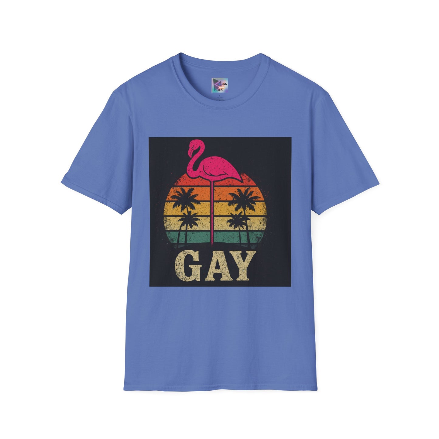 Retro Gay Flamingo T-Shirt, Unisex Pride Tee, LGBTQ+ Fashion, Summer Vibes Shirt, Perfect for Beach Parties and Pride Events