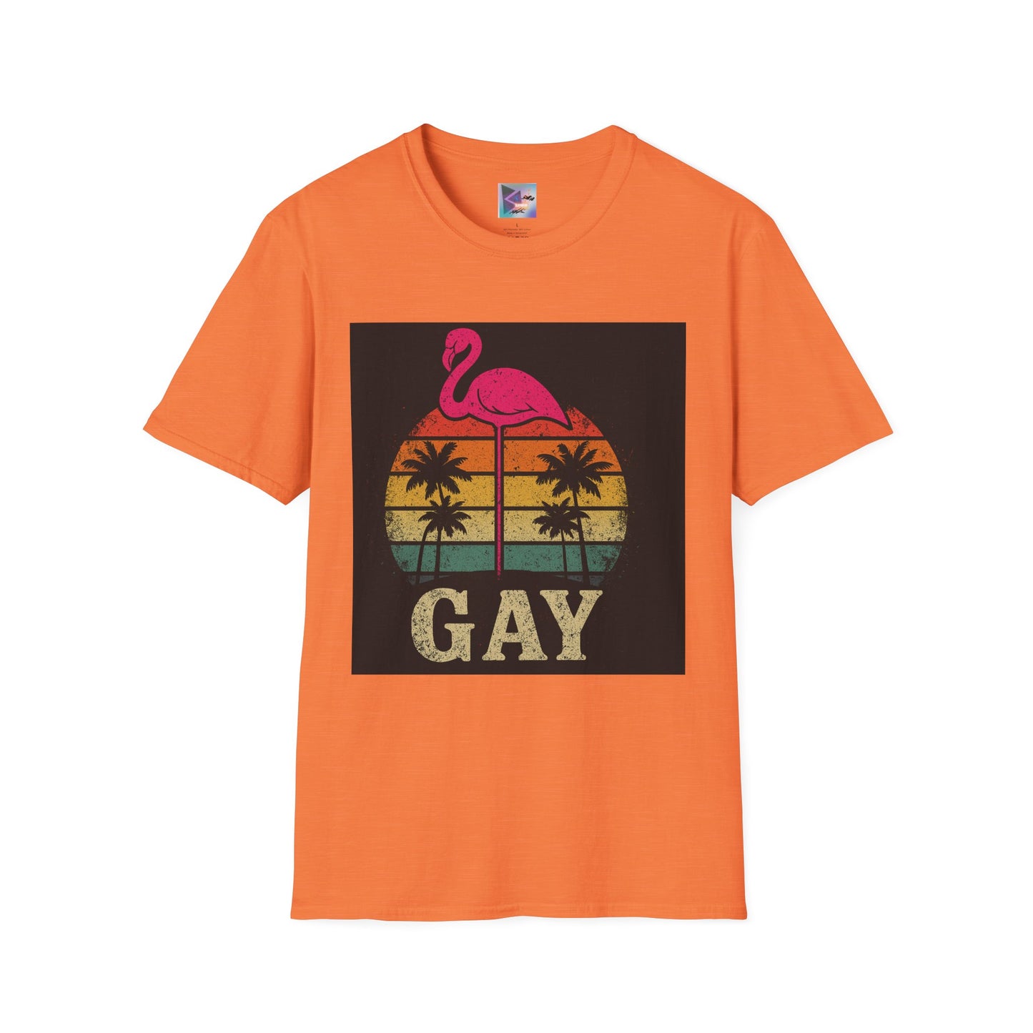 Retro Gay Flamingo T-Shirt, Unisex Pride Tee, LGBTQ+ Fashion, Summer Vibes Shirt, Perfect for Beach Parties and Pride Events