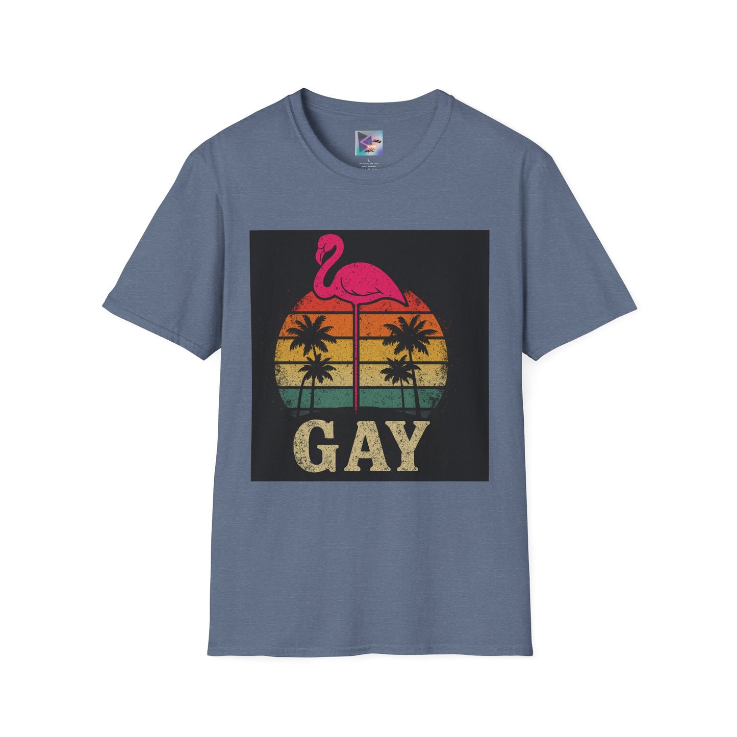 Retro Gay Flamingo T-Shirt, Unisex Pride Tee, LGBTQ+ Fashion, Summer Vibes Shirt, Perfect for Beach Parties and Pride Events